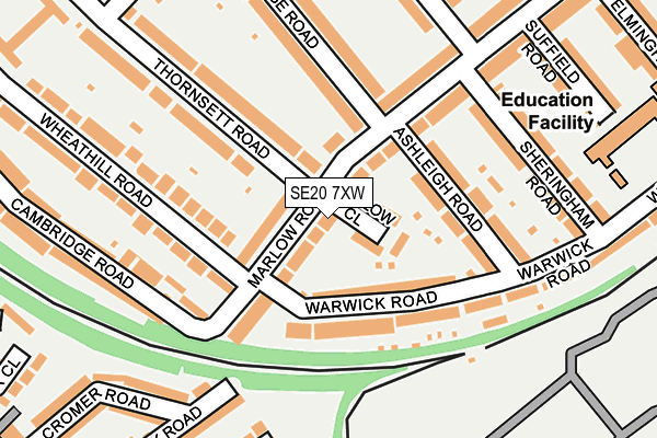 SE20 7XW map - OS OpenMap – Local (Ordnance Survey)