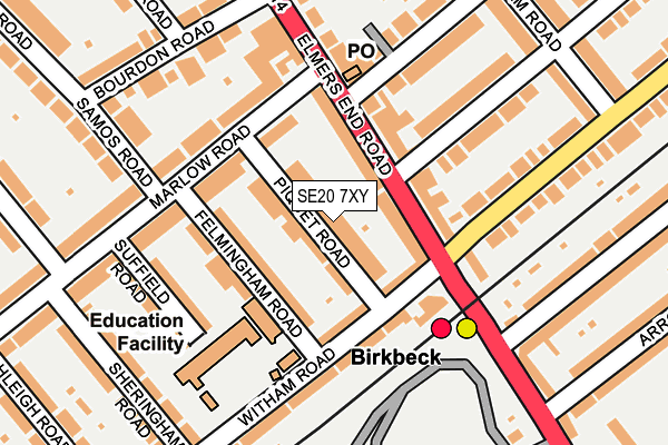 SE20 7XY map - OS OpenMap – Local (Ordnance Survey)