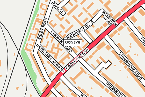 SE20 7YR map - OS OpenMap – Local (Ordnance Survey)