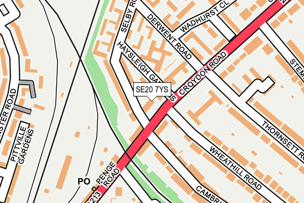SE20 7YS map - OS OpenMap – Local (Ordnance Survey)
