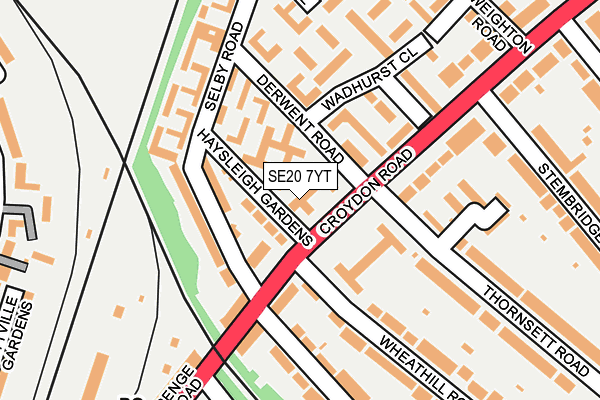 SE20 7YT map - OS OpenMap – Local (Ordnance Survey)