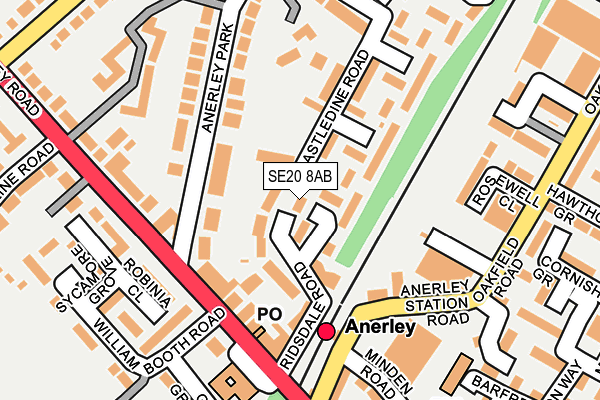 SE20 8AB map - OS OpenMap – Local (Ordnance Survey)