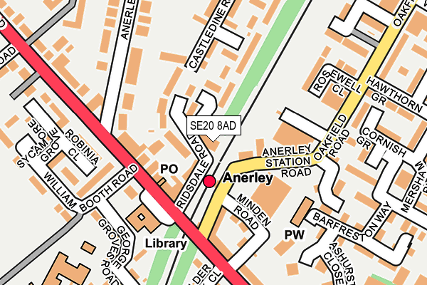 SE20 8AD map - OS OpenMap – Local (Ordnance Survey)