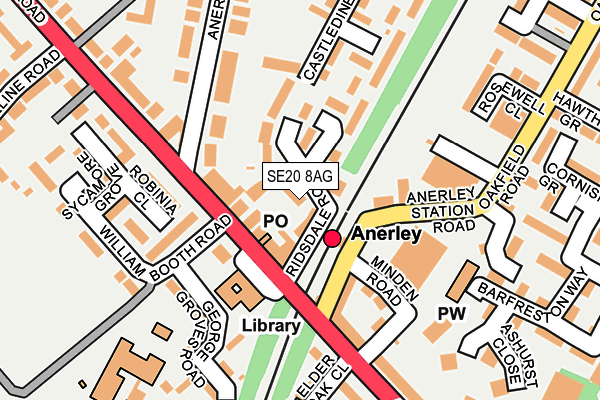 SE20 8AG map - OS OpenMap – Local (Ordnance Survey)