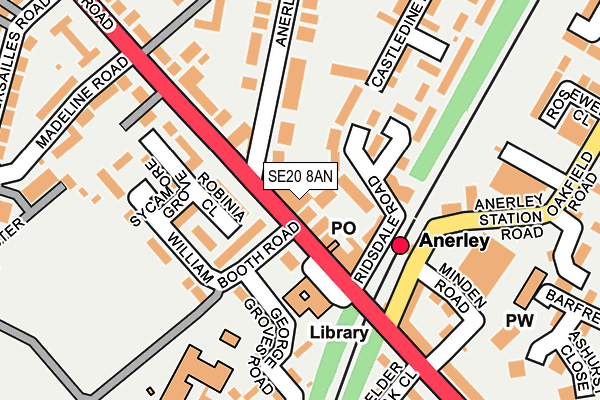 SE20 8AN map - OS OpenMap – Local (Ordnance Survey)