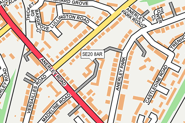 SE20 8AR map - OS OpenMap – Local (Ordnance Survey)