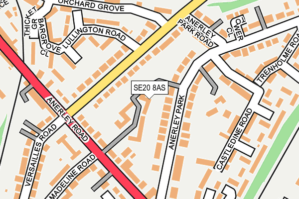 SE20 8AS map - OS OpenMap – Local (Ordnance Survey)