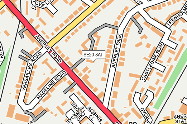 SE20 8AT map - OS OpenMap – Local (Ordnance Survey)