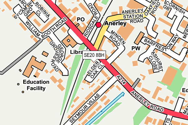 SE20 8BH map - OS OpenMap – Local (Ordnance Survey)