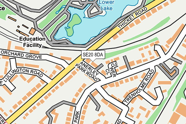 SE20 8DA map - OS OpenMap – Local (Ordnance Survey)