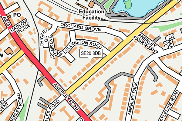 SE20 8DB map - OS OpenMap – Local (Ordnance Survey)