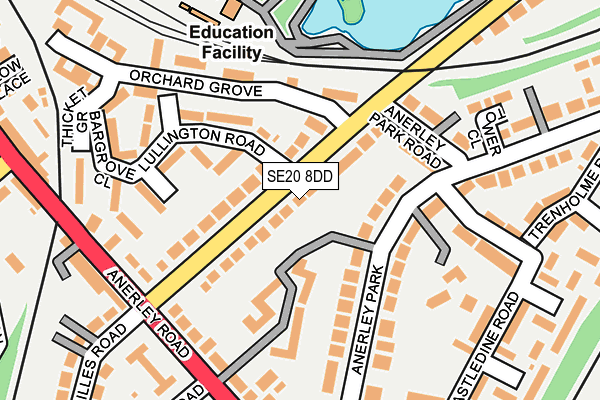 SE20 8DD map - OS OpenMap – Local (Ordnance Survey)