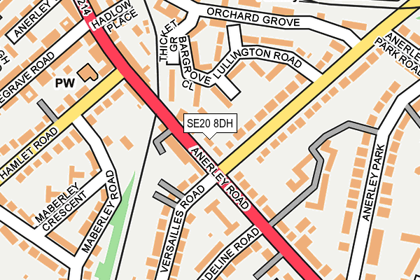 SE20 8DH map - OS OpenMap – Local (Ordnance Survey)