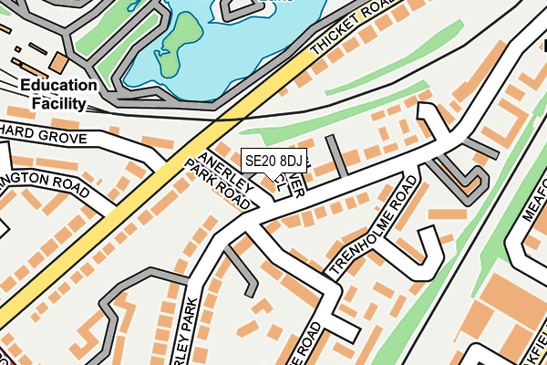 SE20 8DJ map - OS OpenMap – Local (Ordnance Survey)