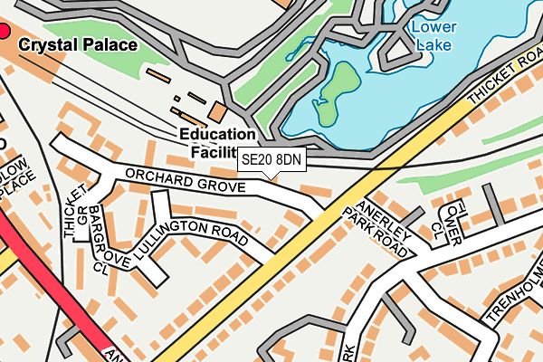 SE20 8DN map - OS OpenMap – Local (Ordnance Survey)