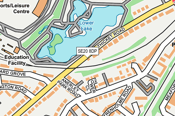 SE20 8DP map - OS OpenMap – Local (Ordnance Survey)