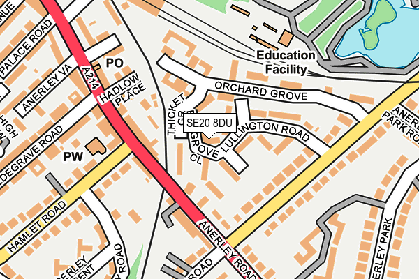 SE20 8DU map - OS OpenMap – Local (Ordnance Survey)