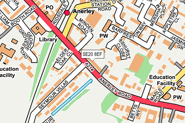 SE20 8EF map - OS OpenMap – Local (Ordnance Survey)