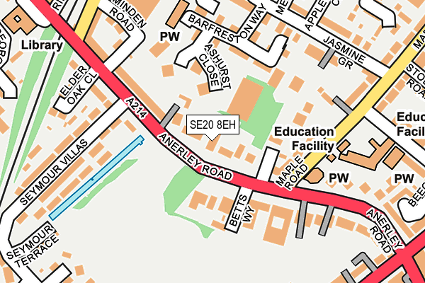 SE20 8EH map - OS OpenMap – Local (Ordnance Survey)