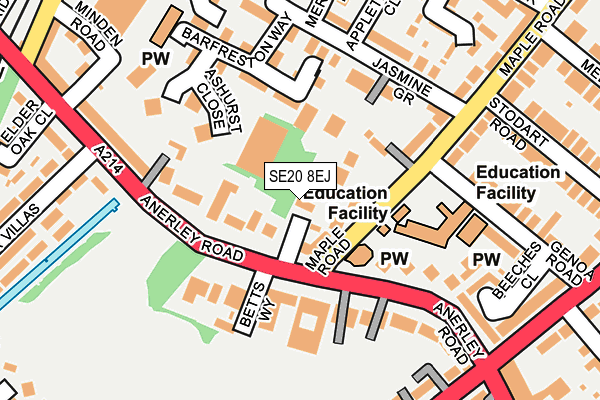 SE20 8EJ map - OS OpenMap – Local (Ordnance Survey)
