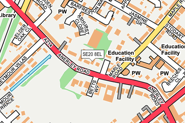 SE20 8EL map - OS OpenMap – Local (Ordnance Survey)