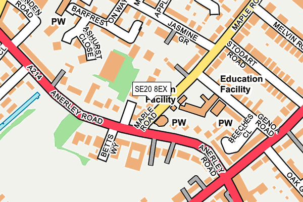 SE20 8EX map - OS OpenMap – Local (Ordnance Survey)