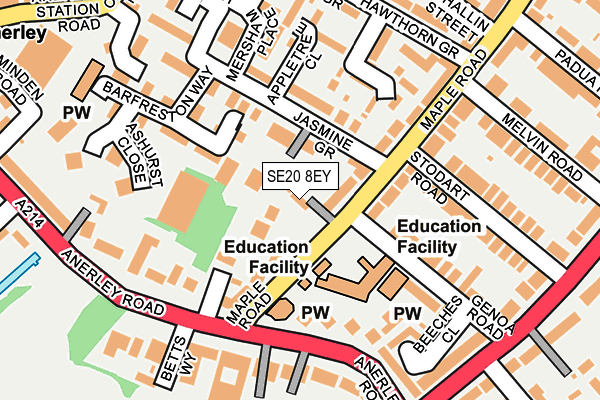 SE20 8EY map - OS OpenMap – Local (Ordnance Survey)