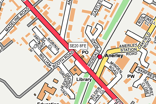 SE20 8FE map - OS OpenMap – Local (Ordnance Survey)