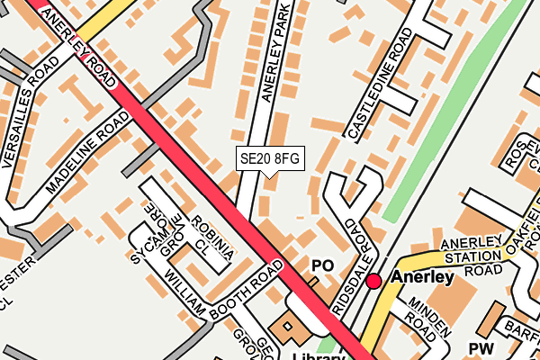 SE20 8FG map - OS OpenMap – Local (Ordnance Survey)