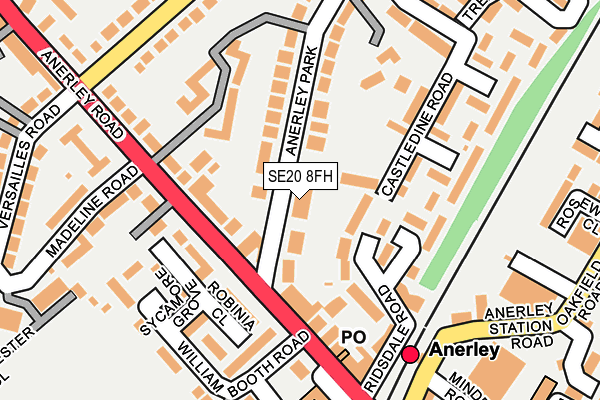 SE20 8FH map - OS OpenMap – Local (Ordnance Survey)