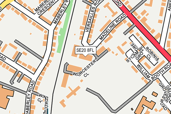 SE20 8FL map - OS OpenMap – Local (Ordnance Survey)