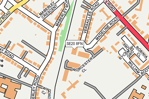 SE20 8FN map - OS OpenMap – Local (Ordnance Survey)