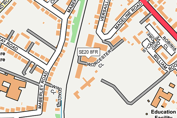 SE20 8FR map - OS OpenMap – Local (Ordnance Survey)