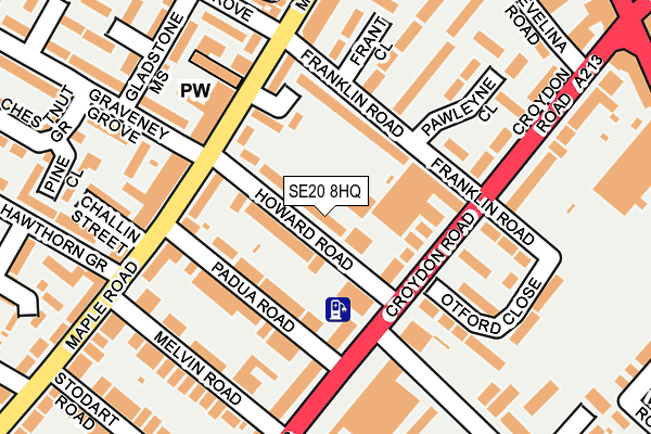SE20 8HQ map - OS OpenMap – Local (Ordnance Survey)
