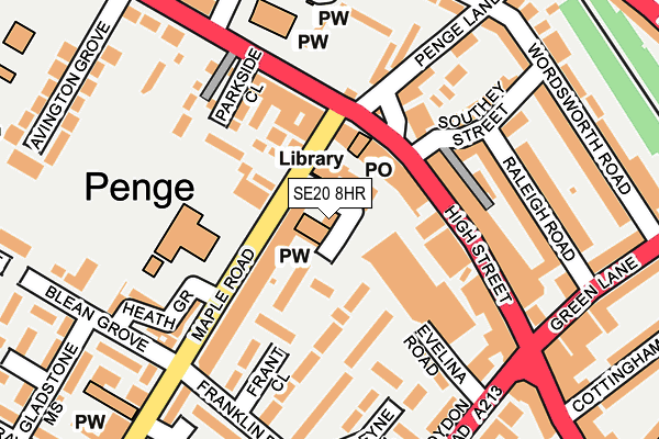 SE20 8HR map - OS OpenMap – Local (Ordnance Survey)