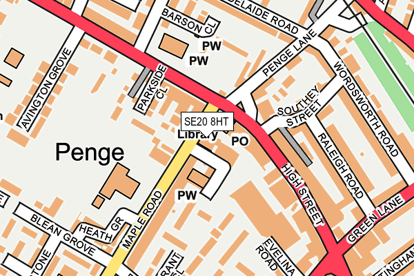 SE20 8HT map - OS OpenMap – Local (Ordnance Survey)