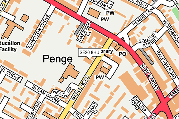 Map of PENGE JERK SHACK LIMITED at local scale