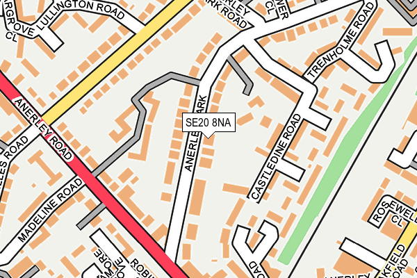 SE20 8NA map - OS OpenMap – Local (Ordnance Survey)