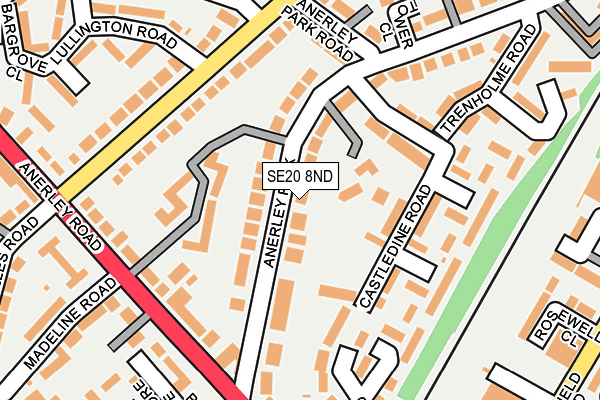 SE20 8ND map - OS OpenMap – Local (Ordnance Survey)