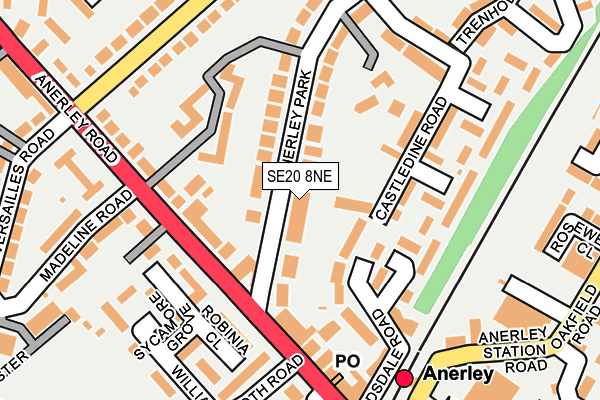 SE20 8NE map - OS OpenMap – Local (Ordnance Survey)