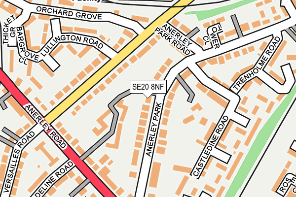 SE20 8NF map - OS OpenMap – Local (Ordnance Survey)