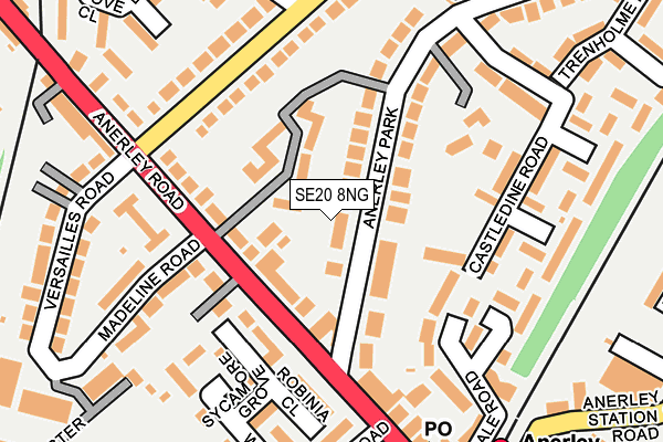SE20 8NG map - OS OpenMap – Local (Ordnance Survey)
