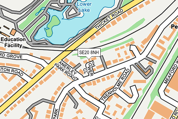 SE20 8NH map - OS OpenMap – Local (Ordnance Survey)