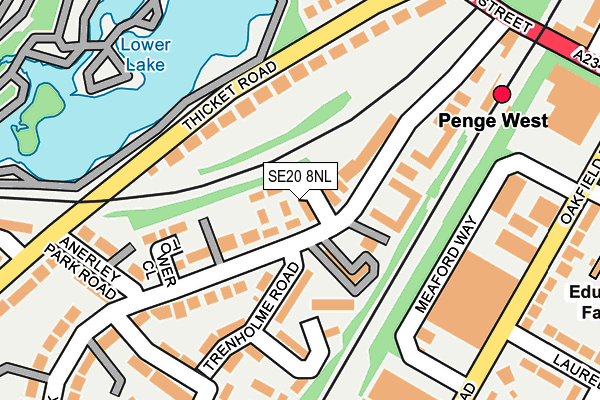 SE20 8NL map - OS OpenMap – Local (Ordnance Survey)