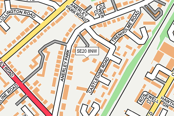 SE20 8NW map - OS OpenMap – Local (Ordnance Survey)