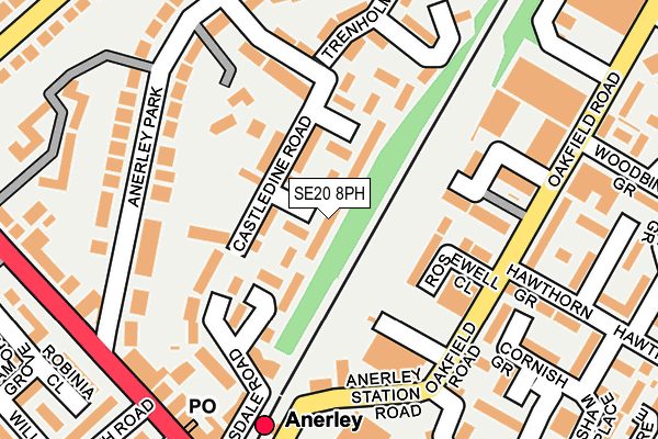 SE20 8PH map - OS OpenMap – Local (Ordnance Survey)