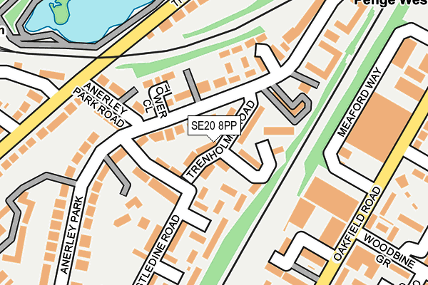 SE20 8PP map - OS OpenMap – Local (Ordnance Survey)