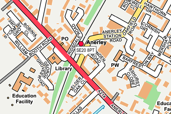 SE20 8PT map - OS OpenMap – Local (Ordnance Survey)