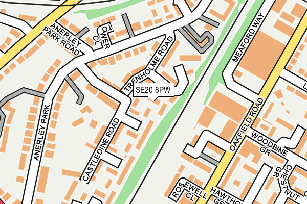 SE20 8PW map - OS OpenMap – Local (Ordnance Survey)