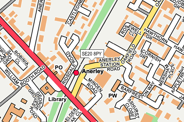 SE20 8PY map - OS OpenMap – Local (Ordnance Survey)